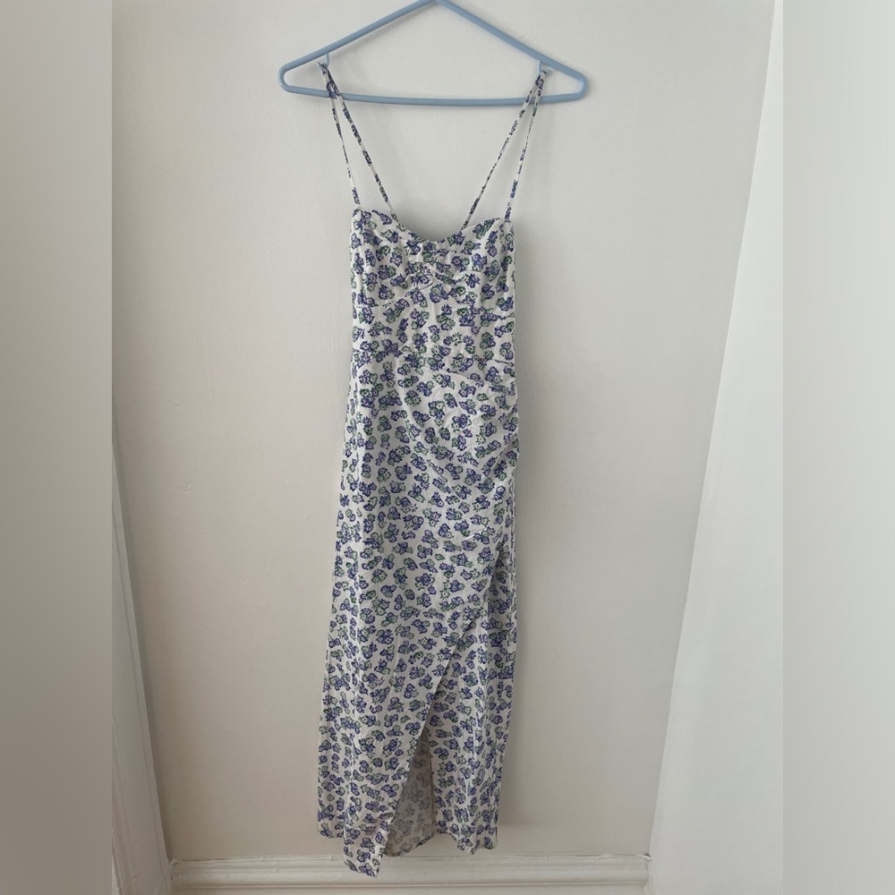 Zara Blue and Green Floral Dress